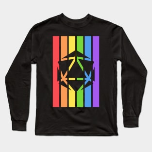 Polyhedral D20 Dice LGBT Pride Long Sleeve T-Shirt